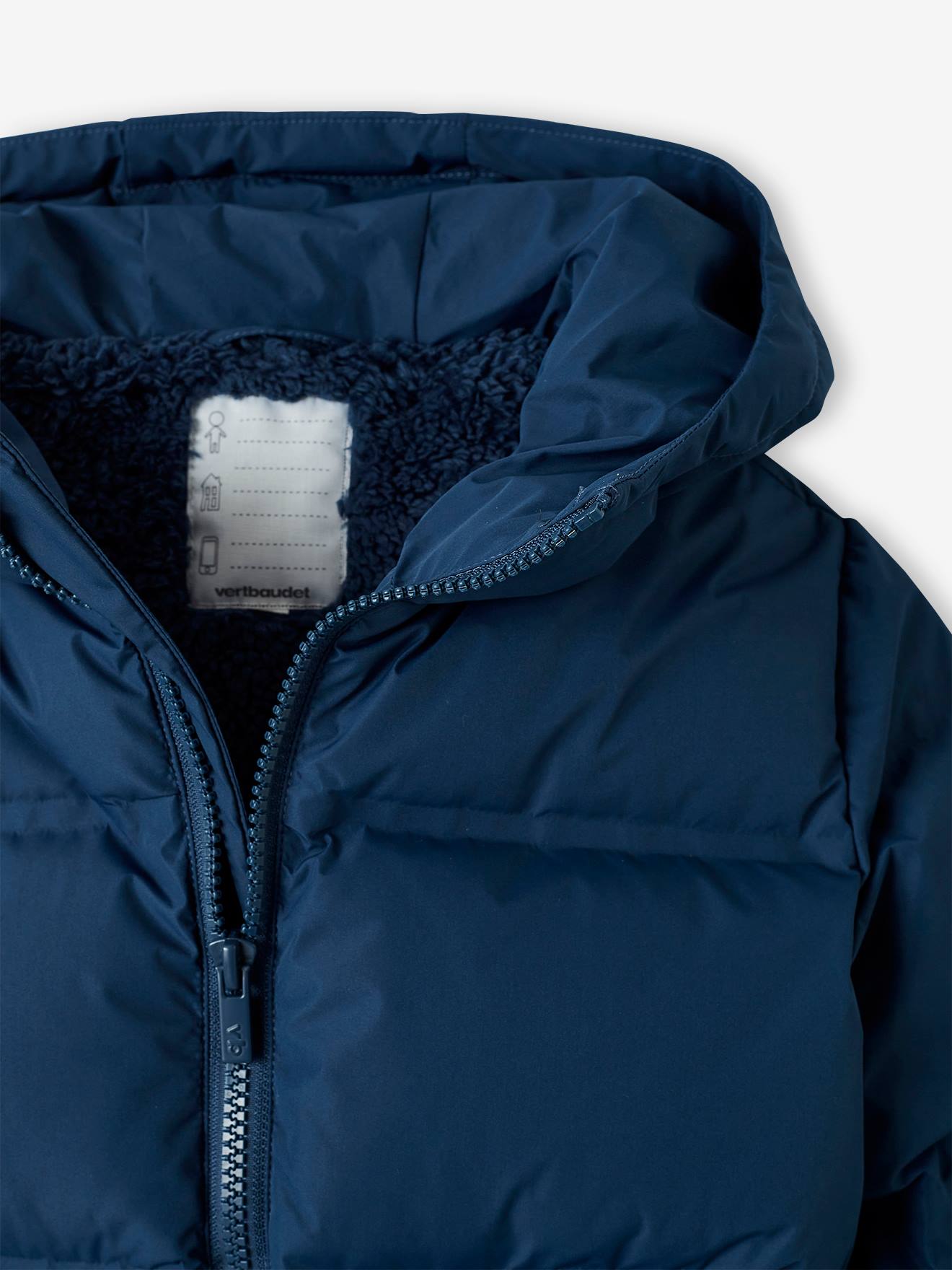 Vertbaudet Jungen Daunenjacke mit Kapuze - blau