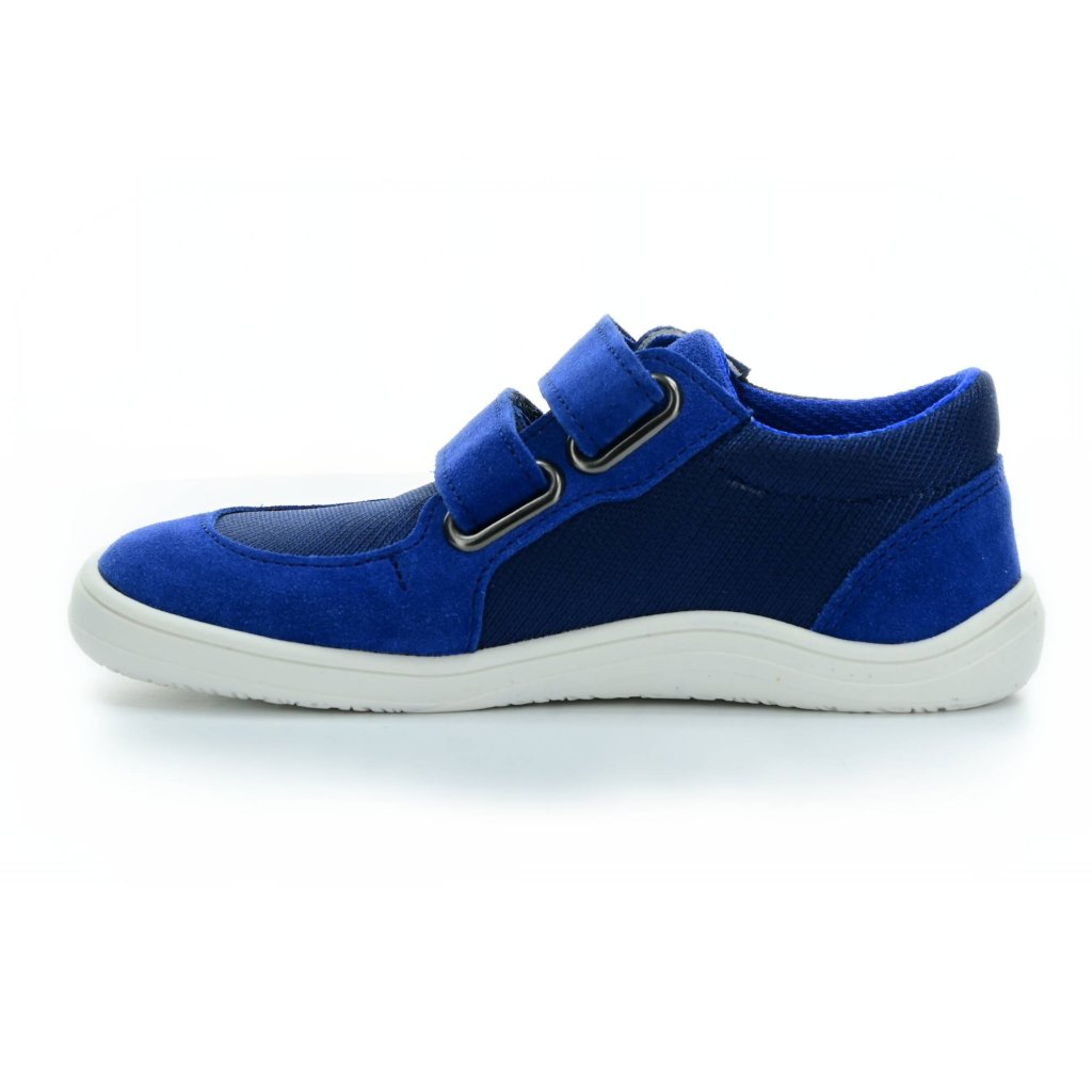 Baby Bare Febo Sneakers Blau auf Weiß Barfuß-Sneakers