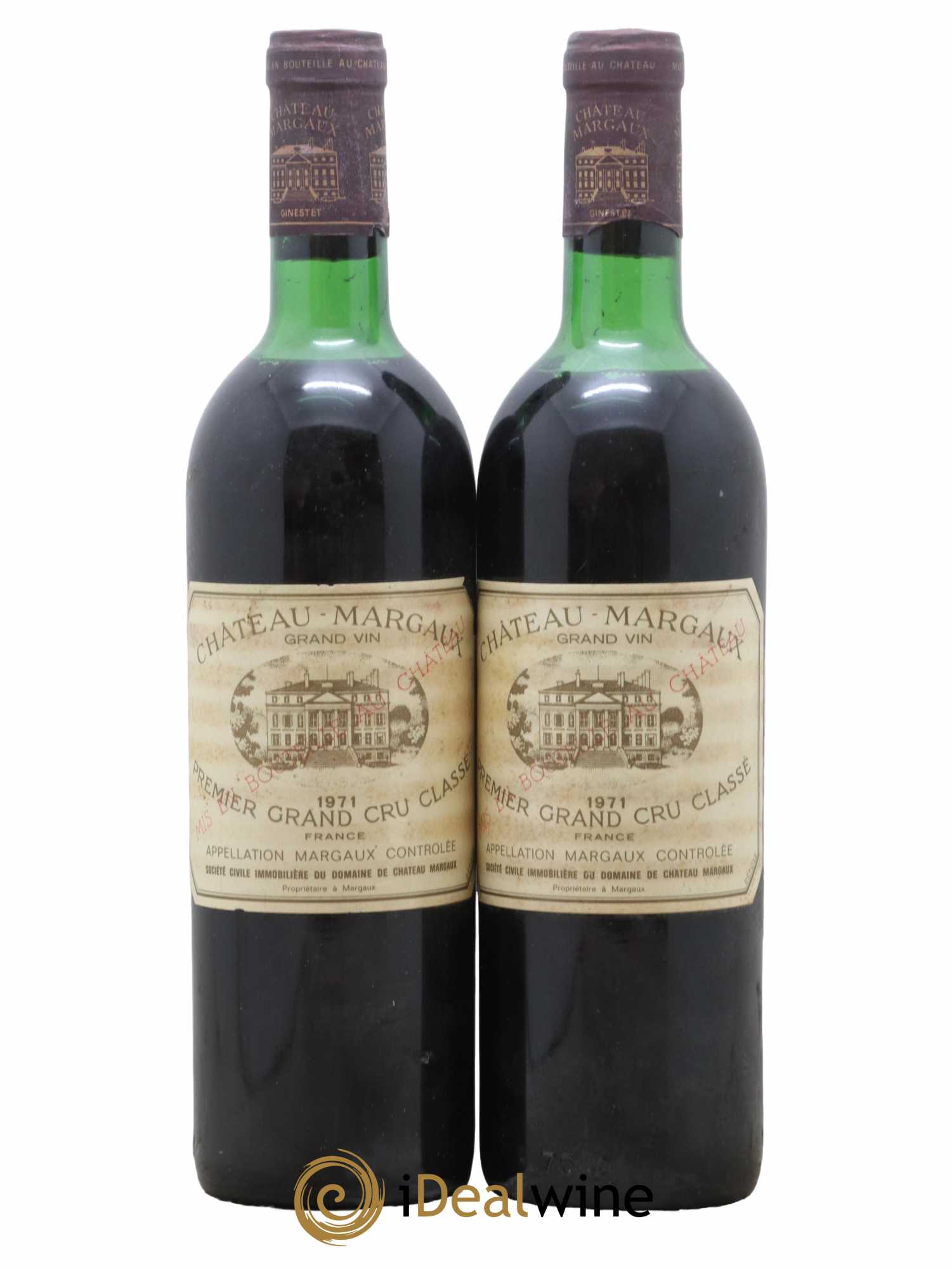 Château Margaux 1er Grand Cru Classé  1971 - Lot de 2 Bouteilles