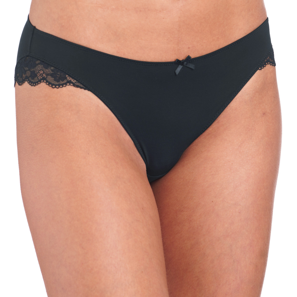 2 Damen Slips mit Spitzenbesatz