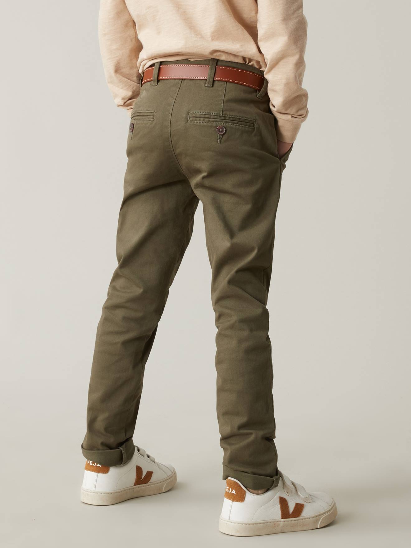 Pantalon chino garçon CYRILLUS kaki