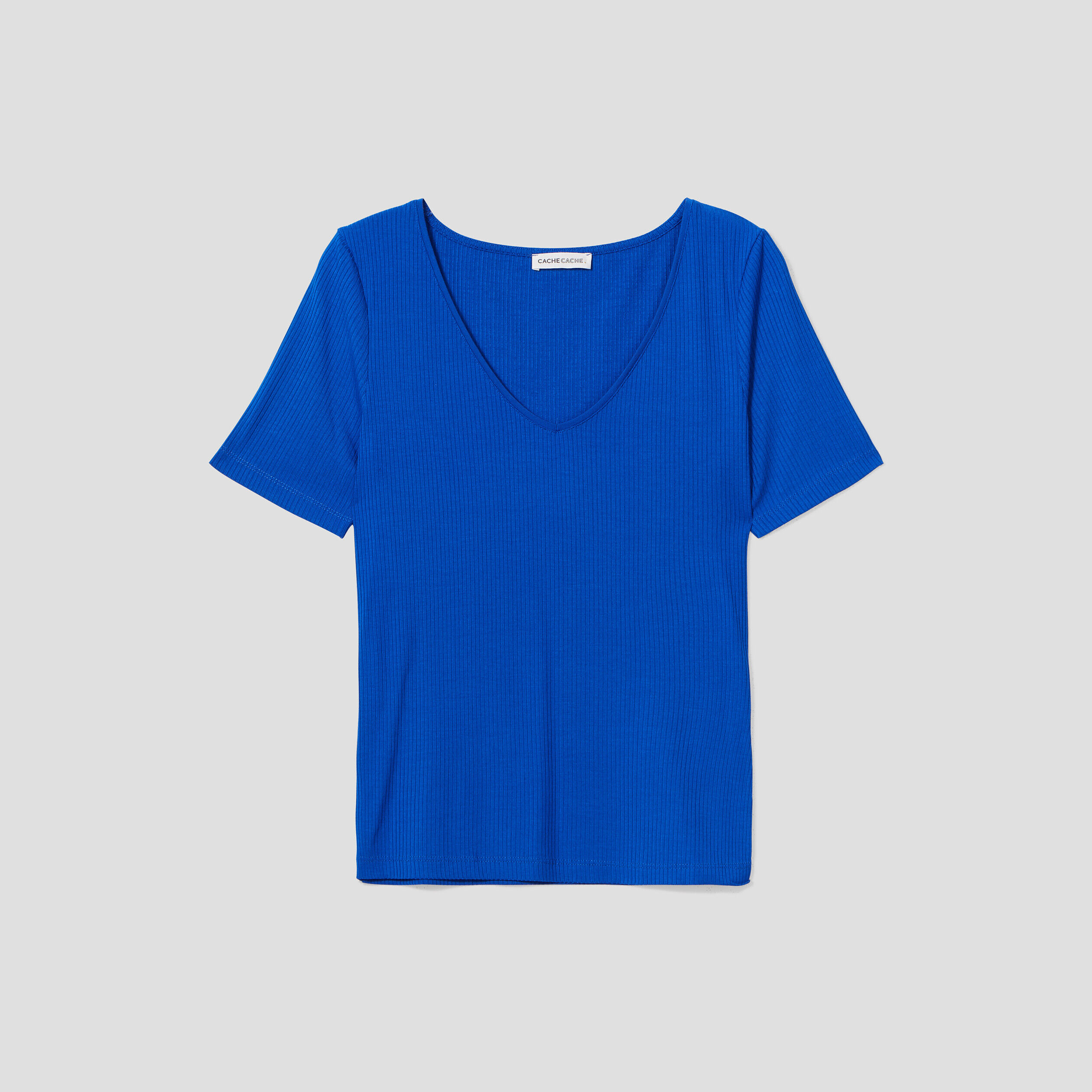 T-shirt manches courtes bleu roi femme | Cache Cache