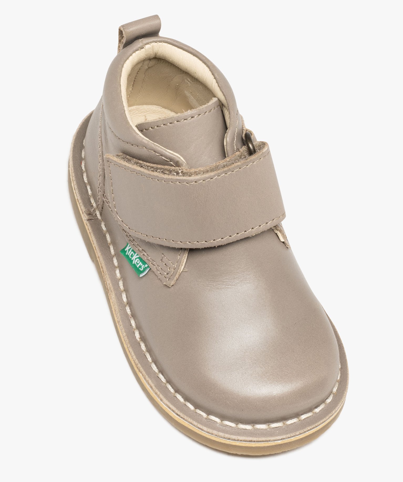 Boots bébé fille en cuir avec col à paillettes et scratch... taupe | GEMO