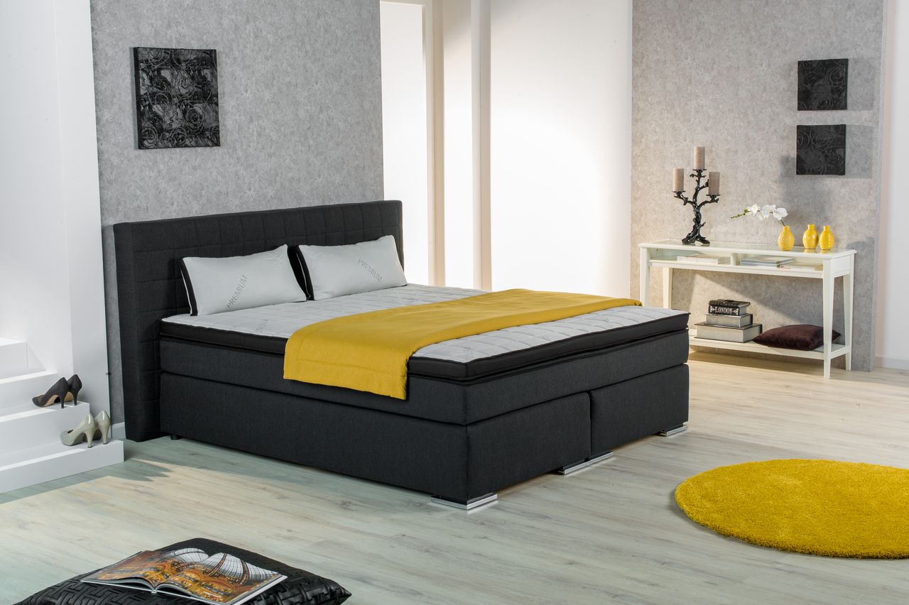 Sun Garden Boxspringbett Isar anthrazit 180x200