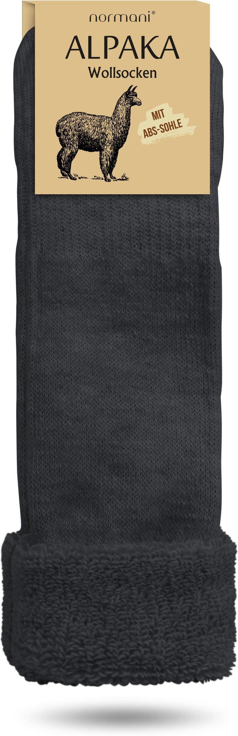 normani ABS-Socken Alpaka-Wollsocken mit ABS-Druck (1 Paar) hochwertige Alpaka-Wolle