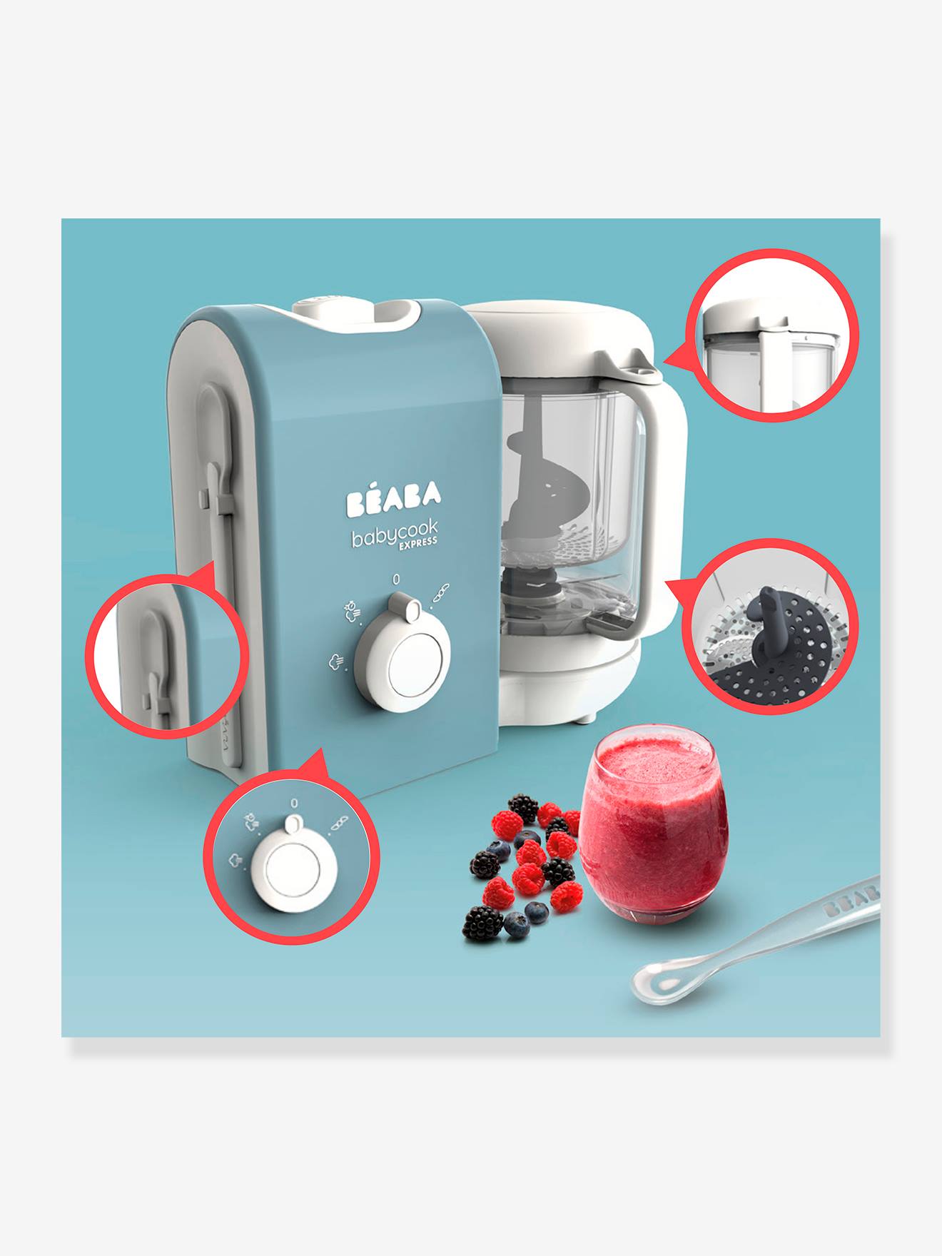 Babycook Express BEABA bleu baltique d'argile