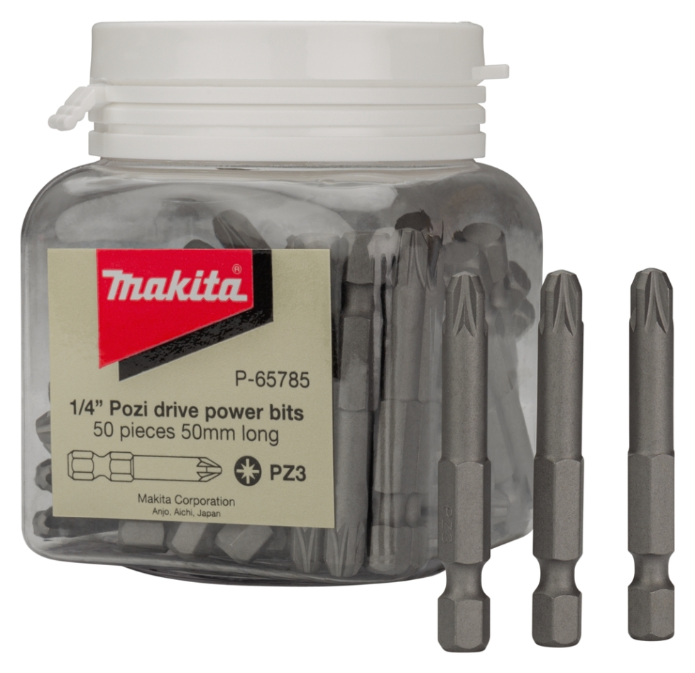 Makita Tilbehør P-65785 Skruebit PZ3x50mm i beholder 50 stk.