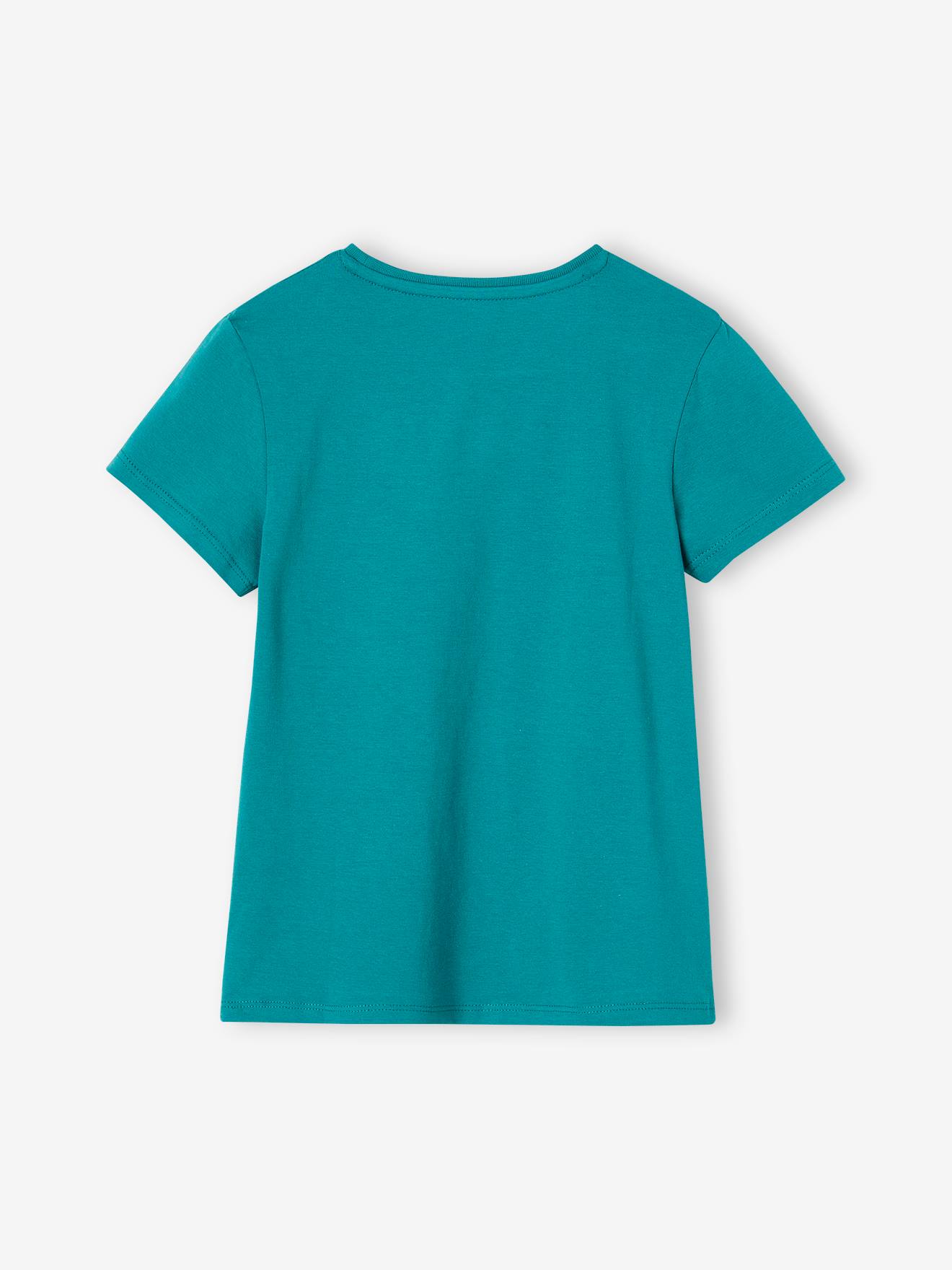 Vertbaudet Mädchen T-Shirt, Message-Print BASIC Oeko-Tex - wollweiß