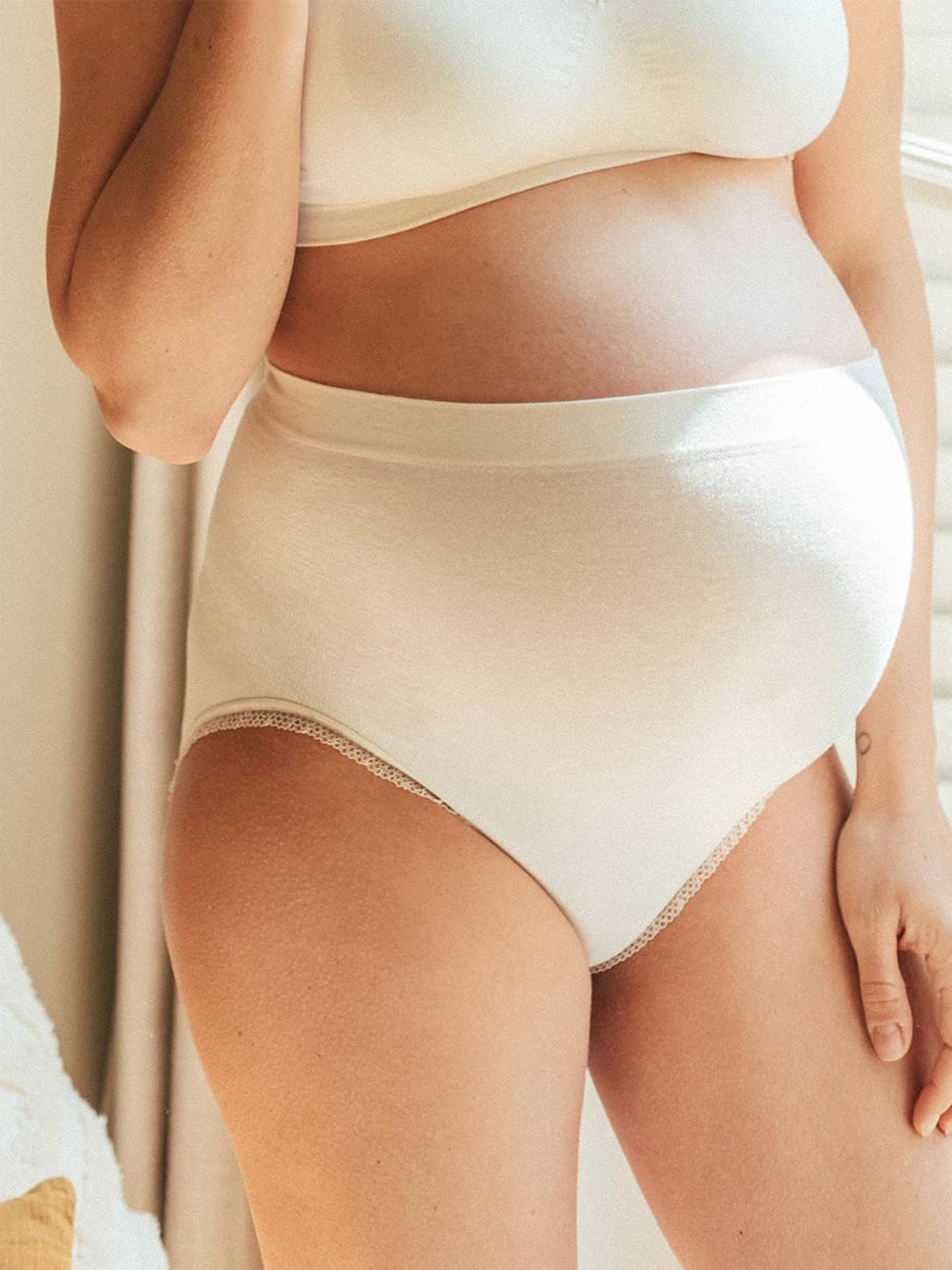 Culotte haute de grossesse sans couture Organic CACHE COEUR naturel