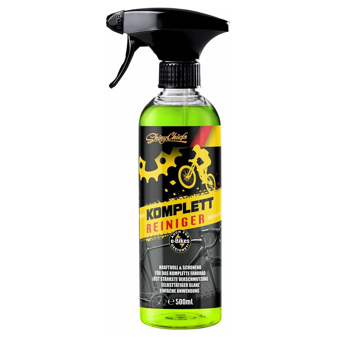 ShinyChiefs BIKE KOMPLETTREINIGER - Kraftvoller Fahrradreiniger - Fahrrad Spray zur Fahrradreinigung, 500ml
