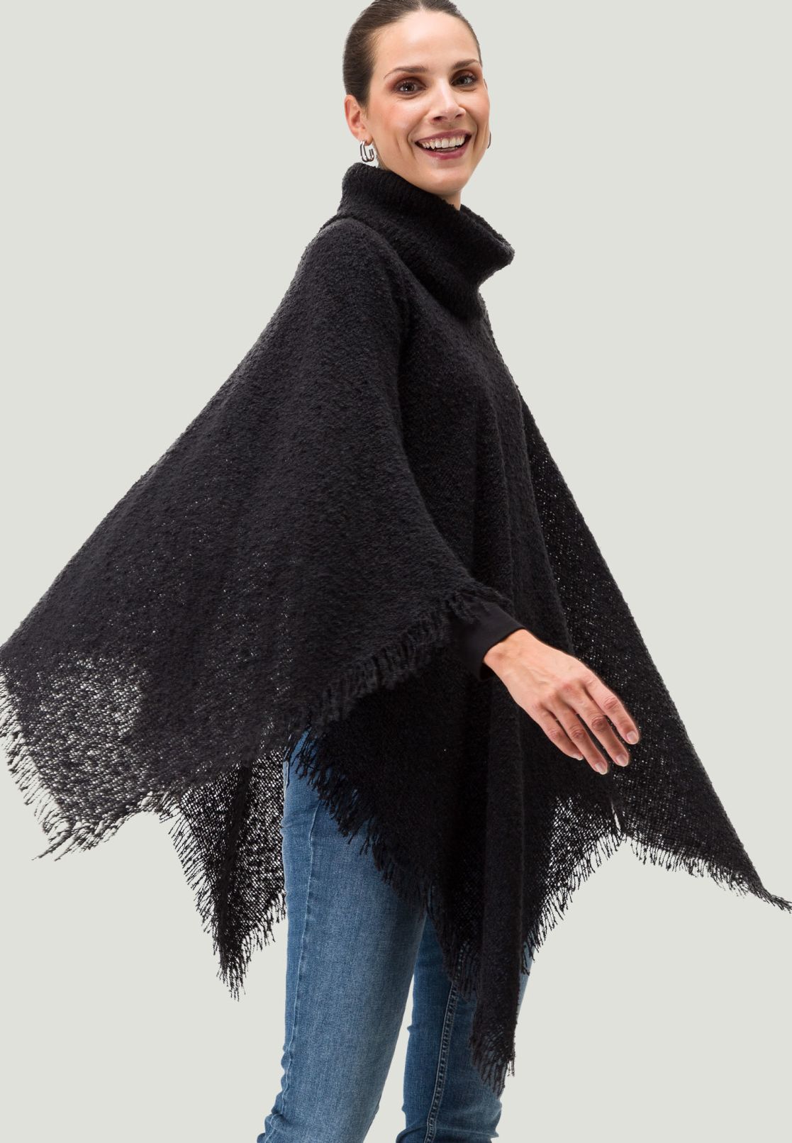 Poncho mit Fransen