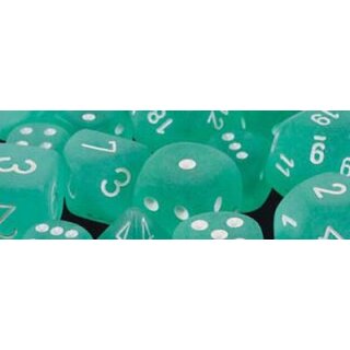 Frosted Teal-White 7-Würfel Set (Signature)