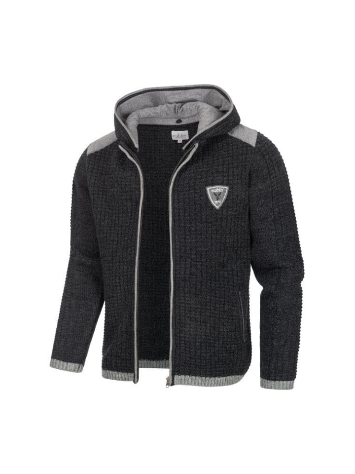 Nübler Trachtenstrickjacke Langarm Hugo in Anthrazit günstig kaufen