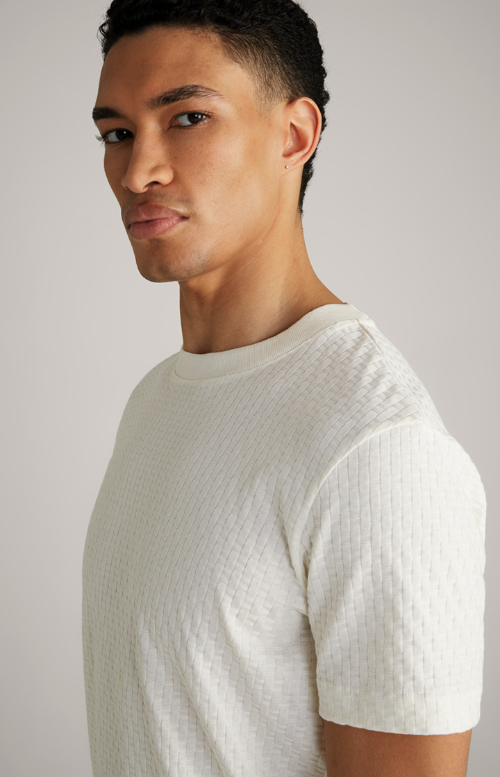 T-Shirt Bruce in Creme strukturiert