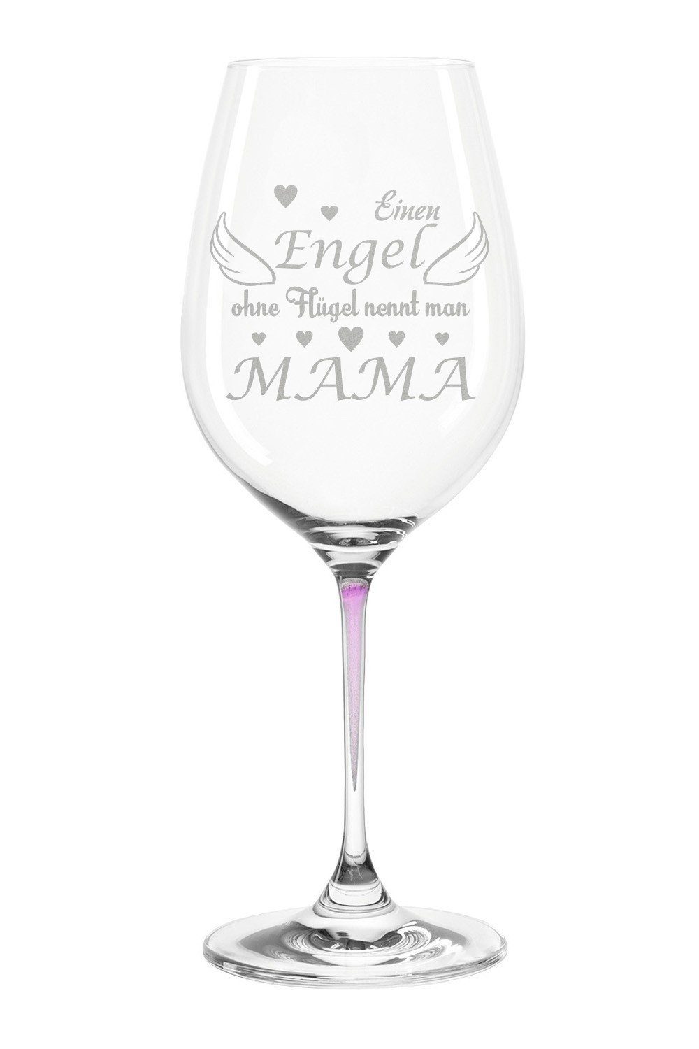 GRAVURZEILE Rotweinglas Leonardo Weißweinglas mit Gravur - Engel ohne Flügel nennt man Mama, Glas, graviertes Geschenk für Mama zum Muttertag
