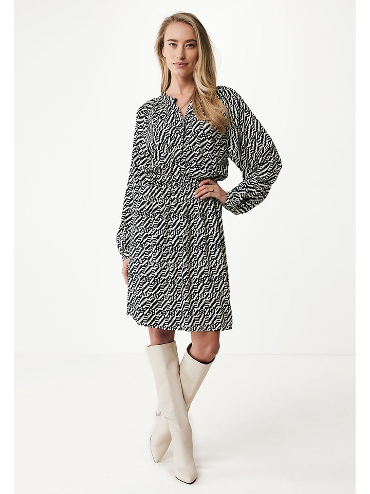Mexx Kleid in Schwarz/ Weiß günstig kaufen