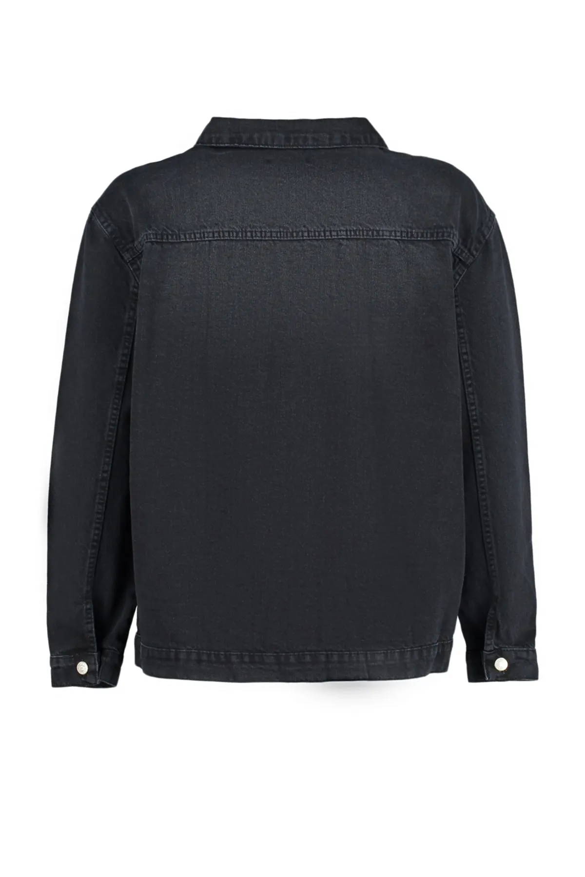 Trendyol Curve  Anthrazitfarbene Jeansjacke mit Taschendetail TBBSS22YE00000