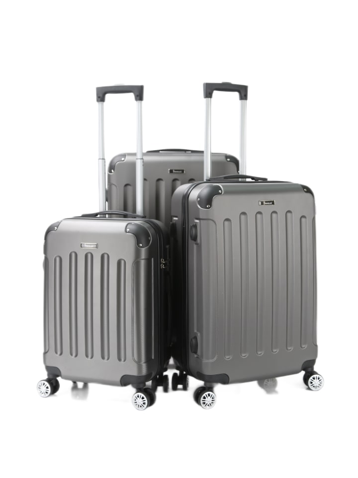 COFI 1453 Reisekoffer Koffer 3 tlg Hartschale Trolley Set in Grau günstig kaufen onesize
