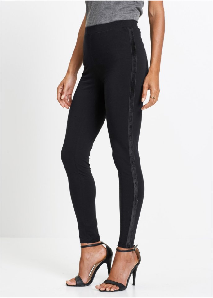 Leggings mit Samtstreifen