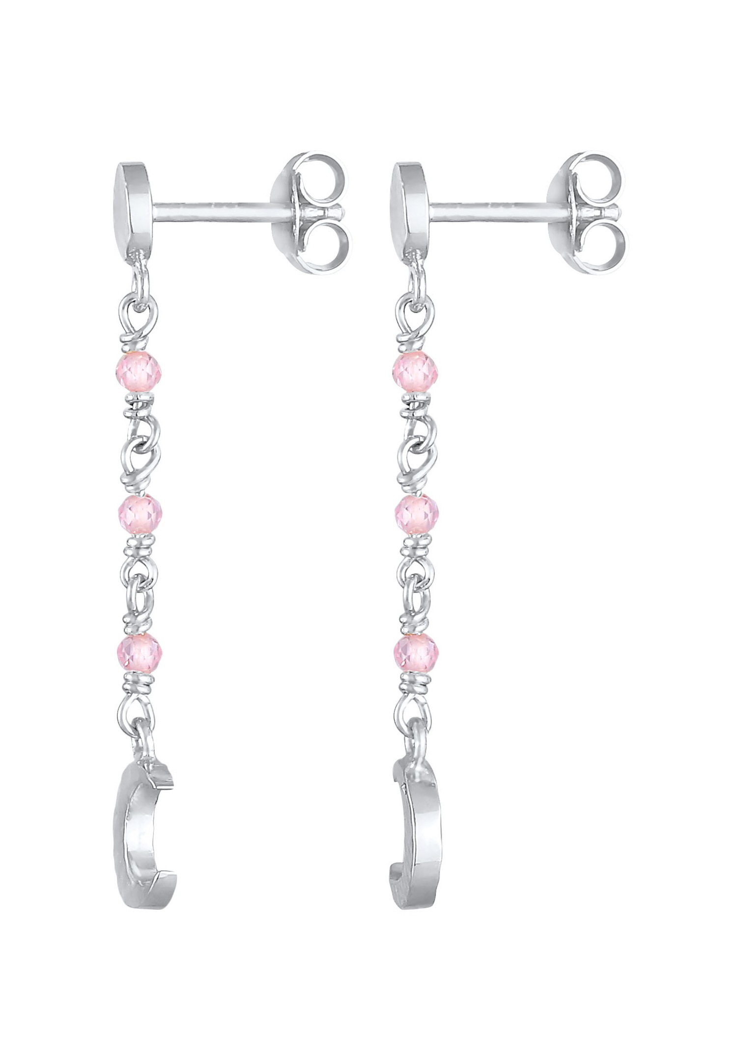 Piatto da donna Elli con struttura a luna e quarzo rosa in argento sterling 925