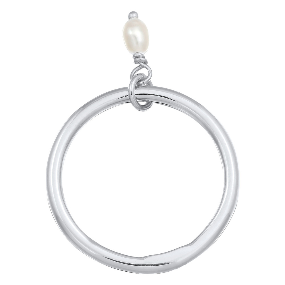 Elli Elli Bague Femmes Pile Basique avec Perle d'eau douce en Argent Sterling 925 Bague