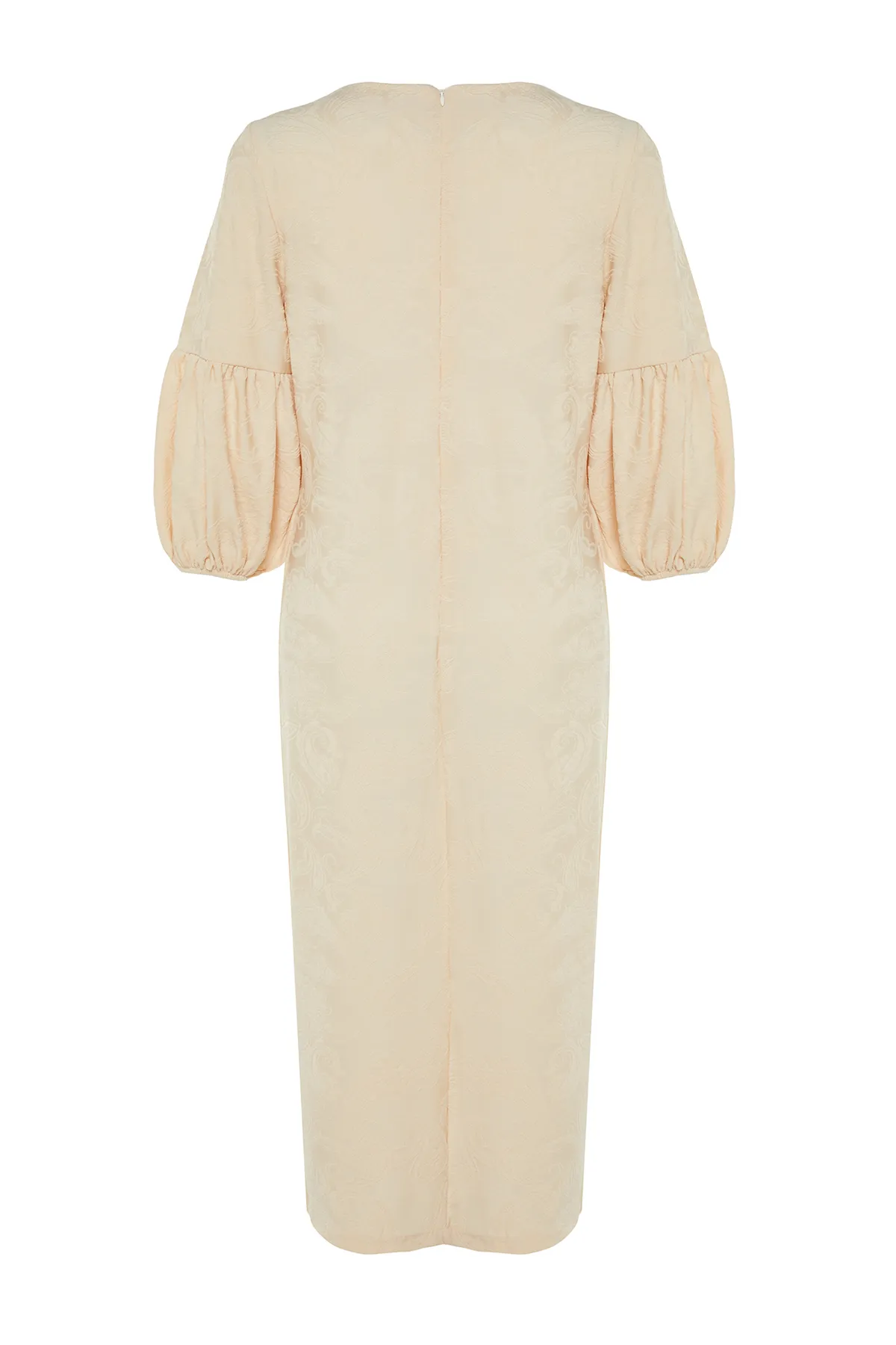 Trendyol Modest  Kleid mit Ballonärmeln und Blumenmuster in Steinprägung TCTSS24DB00012