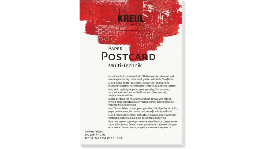 KREUL Künstlerblock Paper Postcard DIN A6