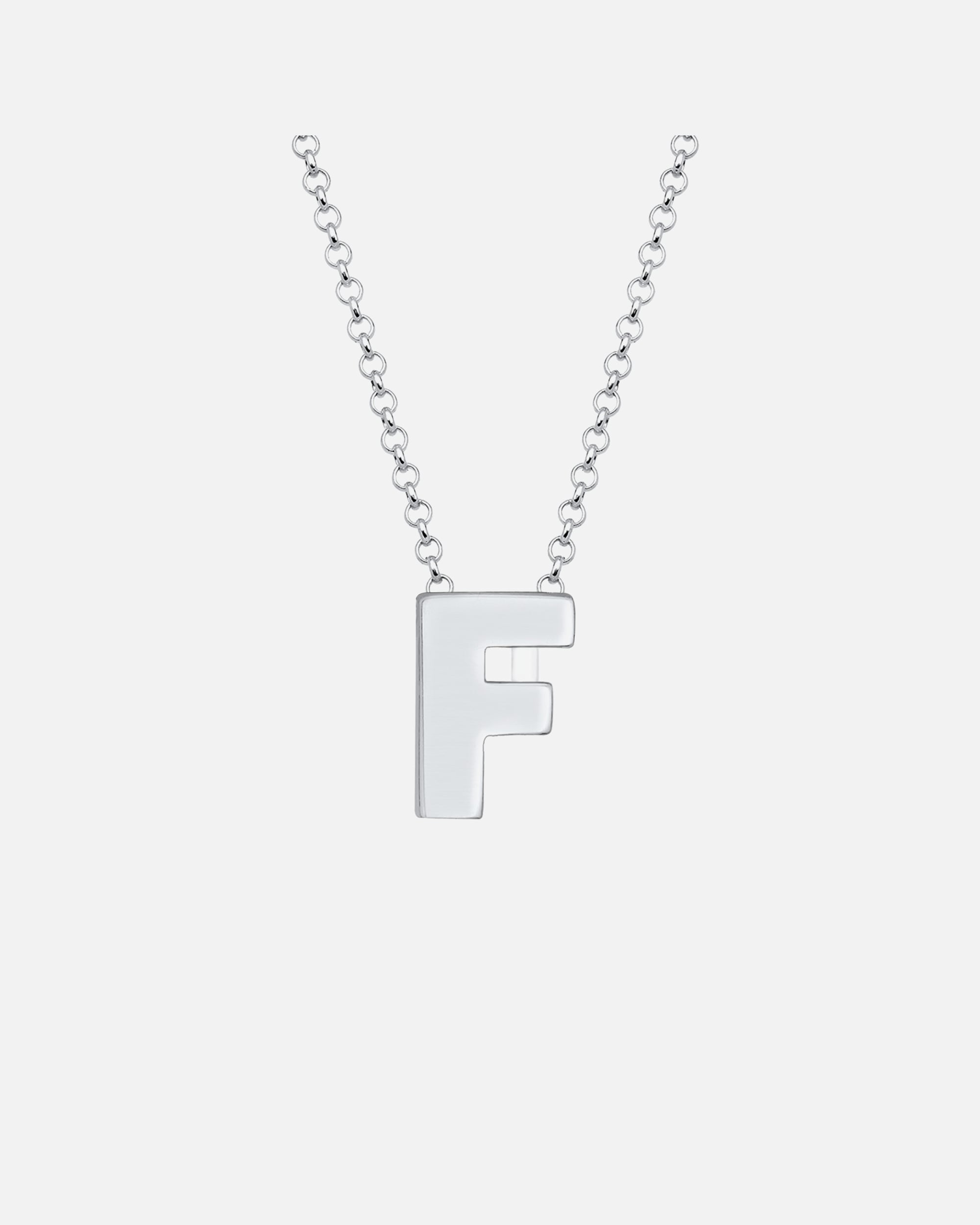 Collana Elli da donna con iniziali F, stile minimalista, in argento sterling 925.