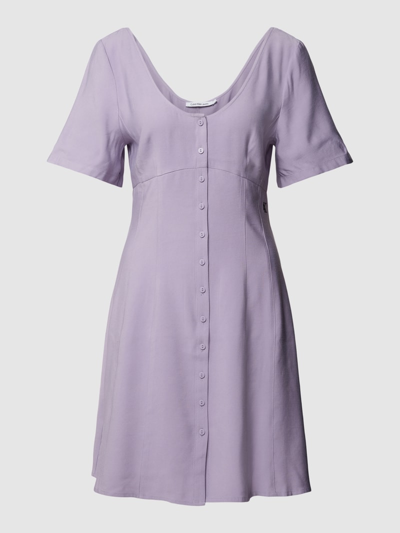 Minikleid mit Label-Stitching in lavendel