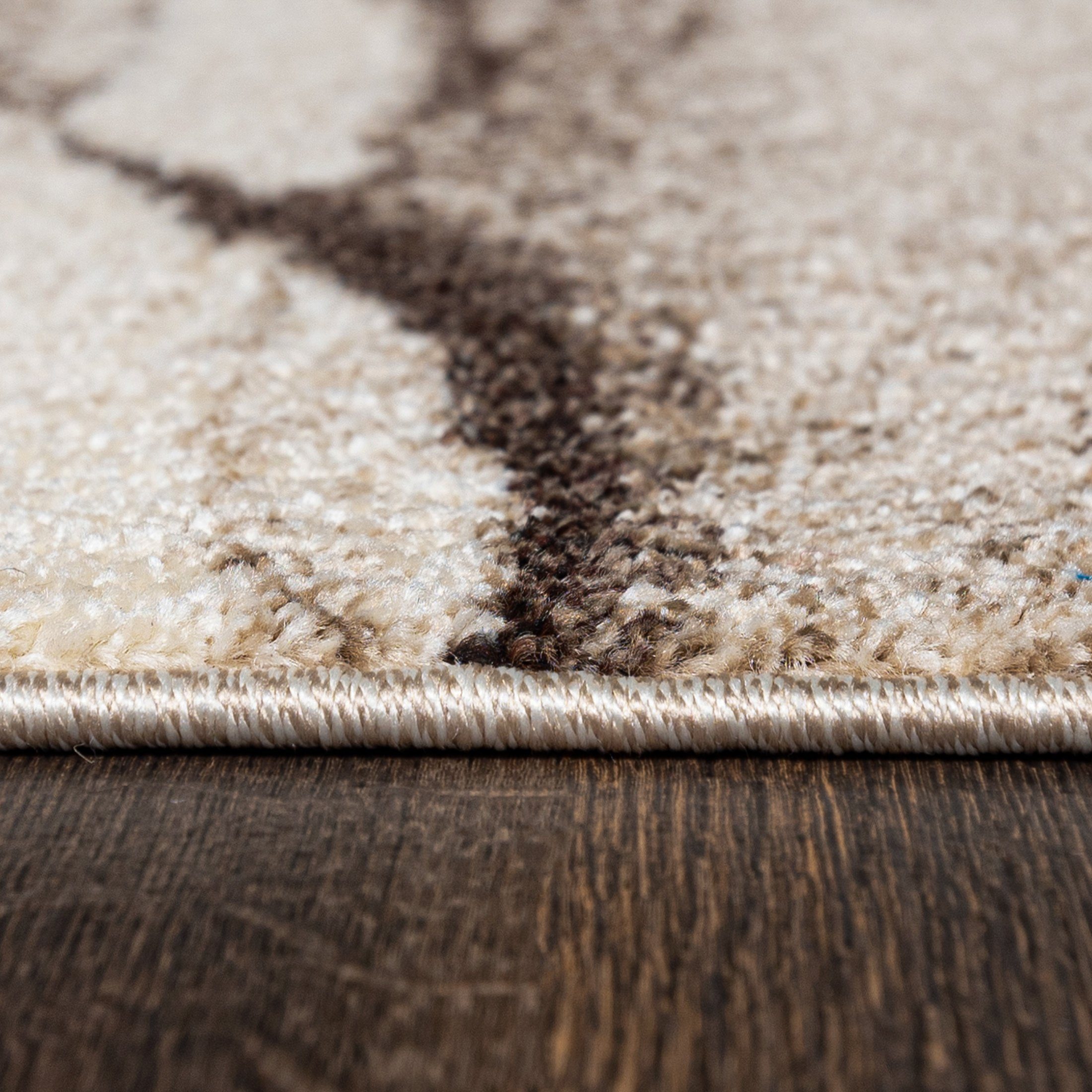 Läufer Läufer Flurläufer Modern für Vorzimmer, Küche - Beige, Mazovia, 70 x 125 cm, Kurzflor, Meterware, Höhe 10 mm, Kurzflor - niedrige Florhöhe
