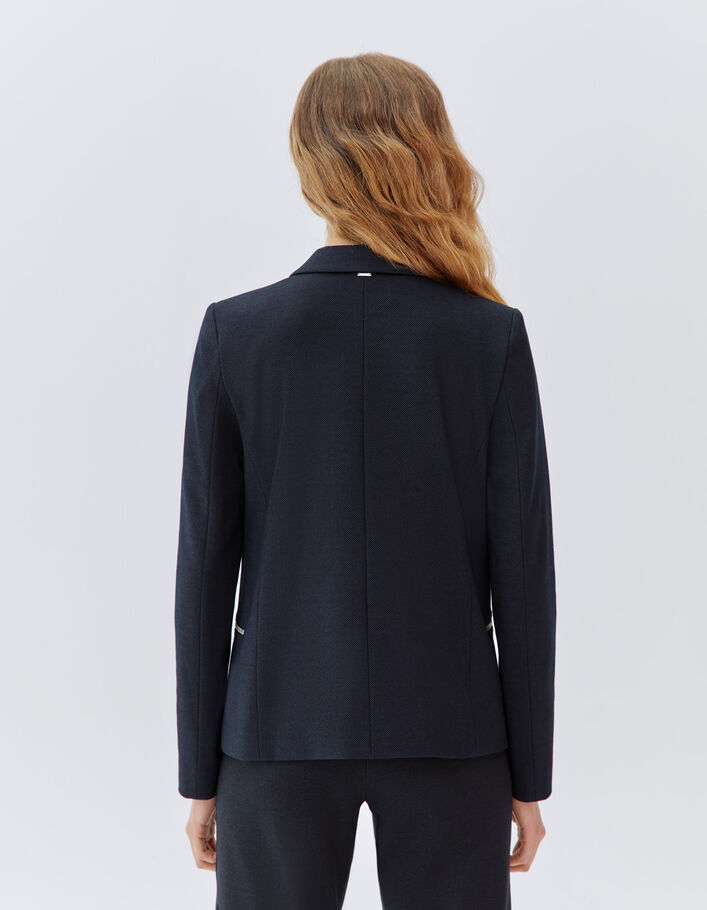 Veste de costume marine à poches zippées Femme