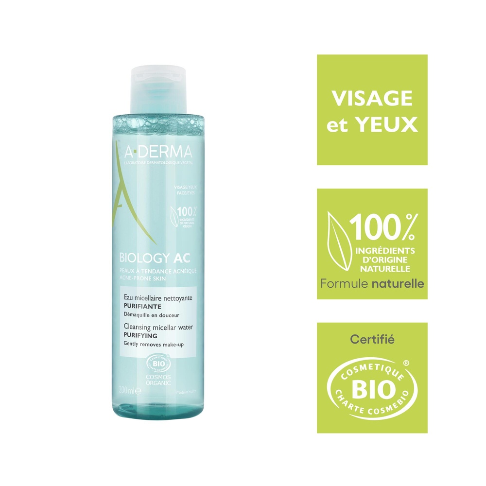 A-Derma Biology AC Eau micellaire purifiante bio  200ml Eau micellaire