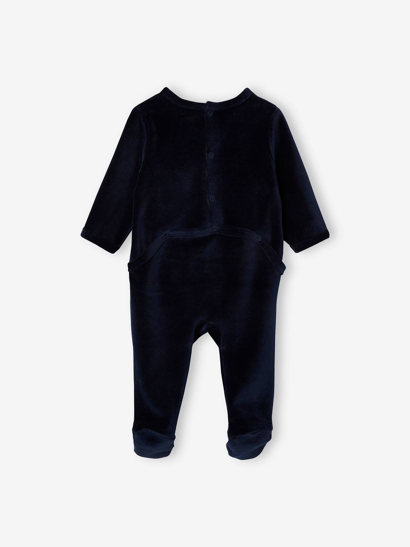 Vertbaudet 2er-Pack Jungen Baby Samt-Strampler Oeko-Tex - pack nachtblau