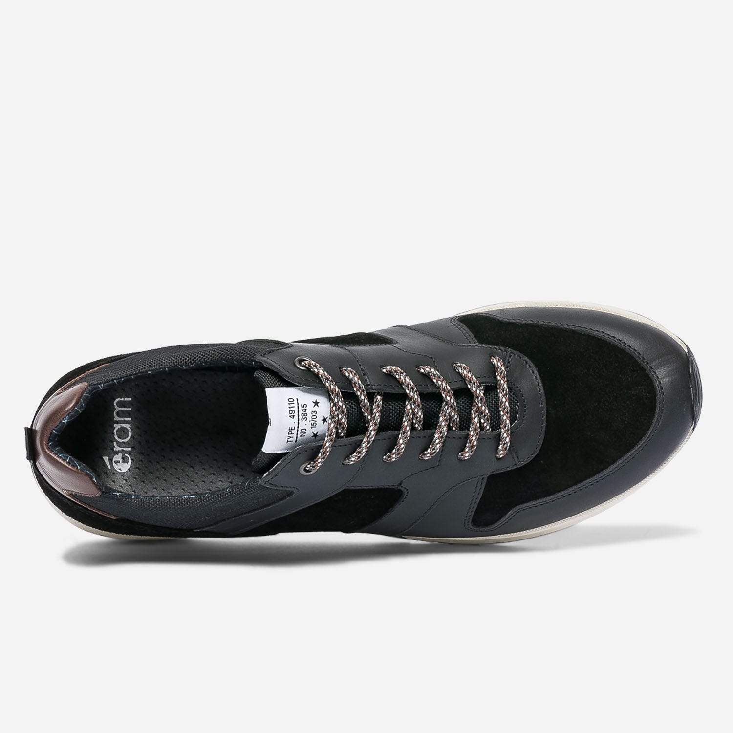 Tennis noire en cuir bi matière
