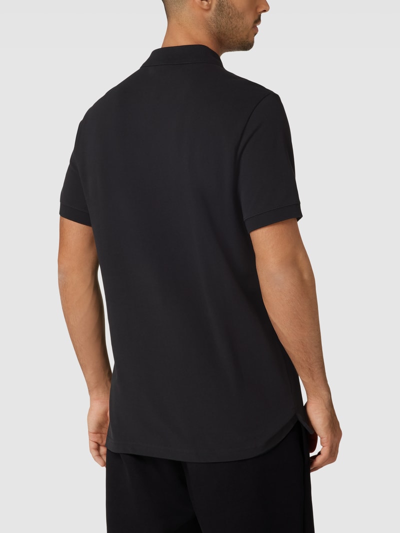 Poloshirt mit Knopfleiste und Logo-Detail in schwarz