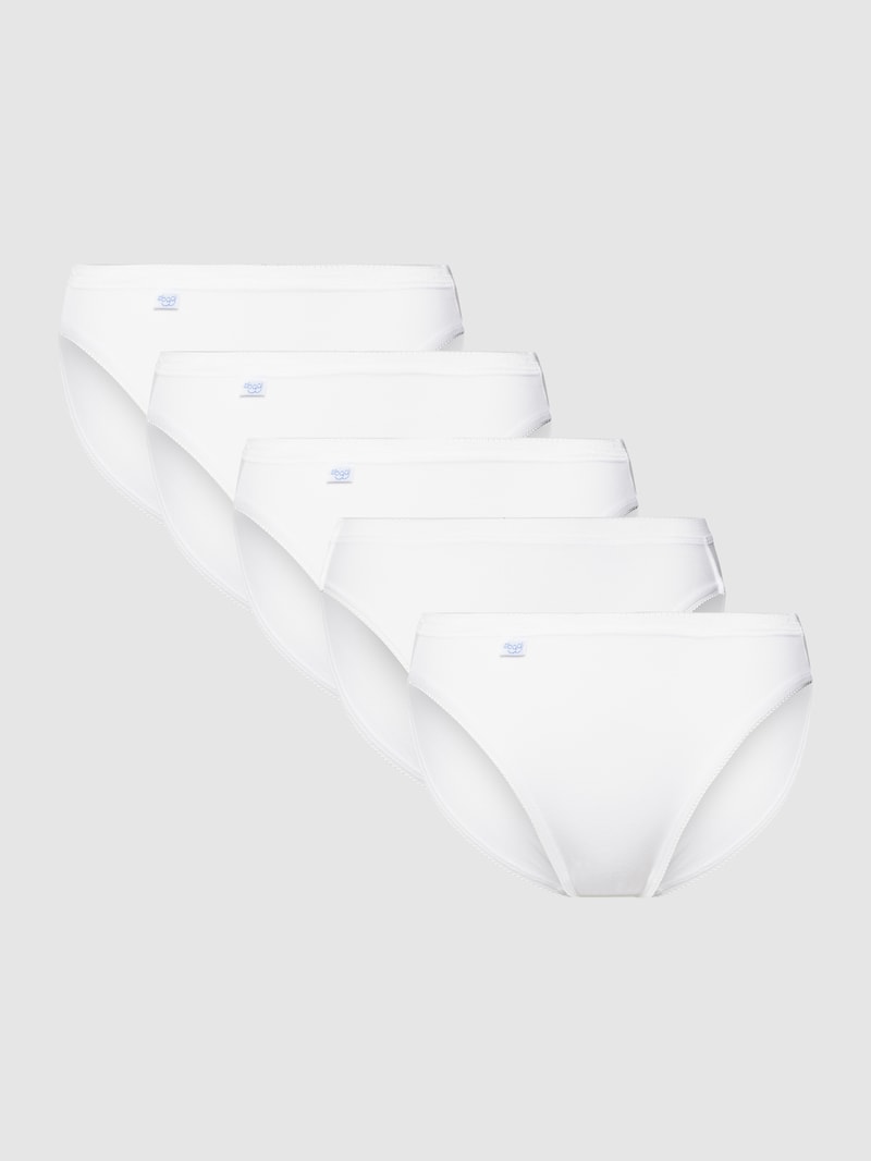 Slip mit Label-Detail im 4er-Pack in weiß