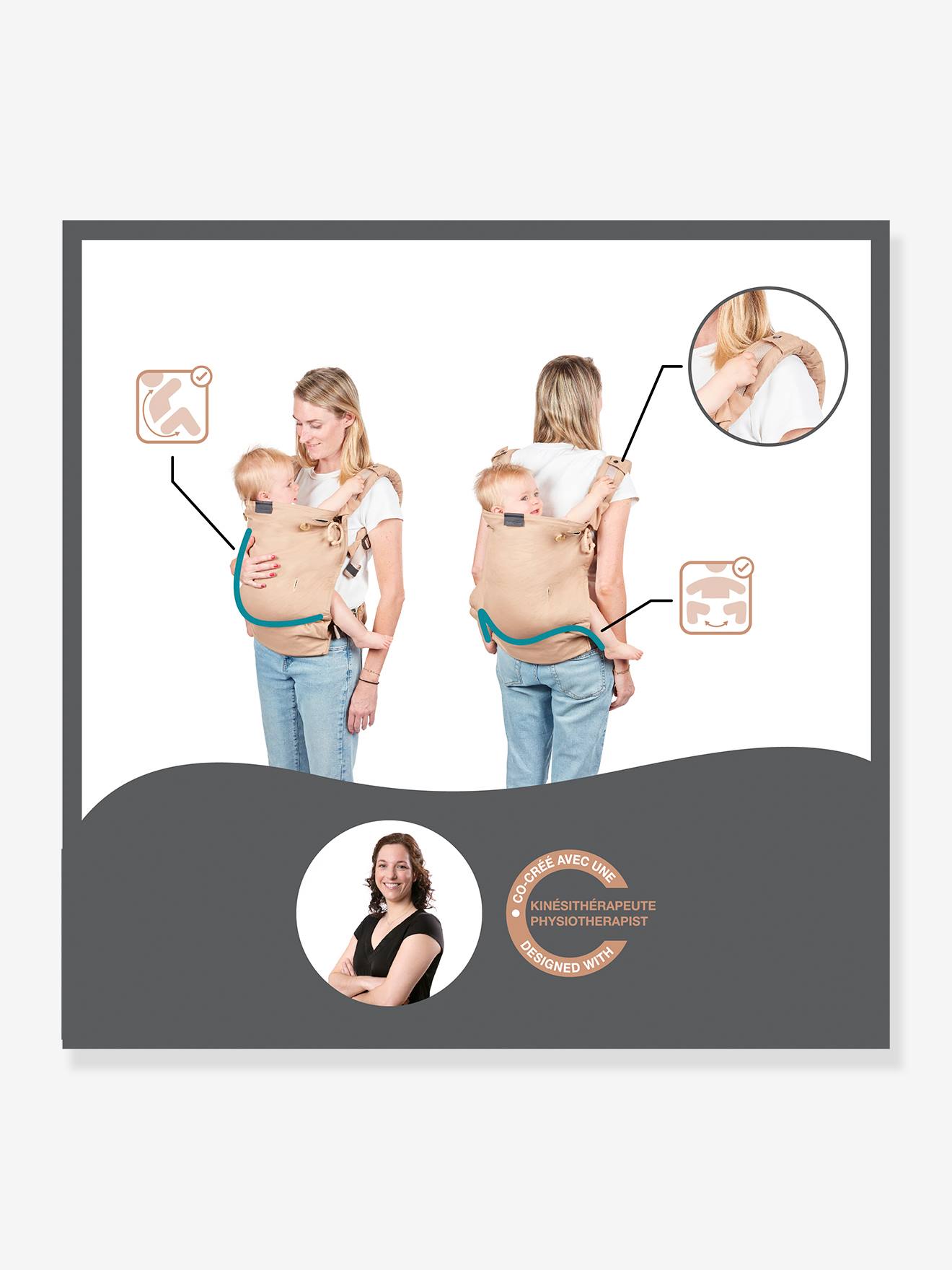 Porte-bébé Moov & Boost BABYMOOV vert sauge