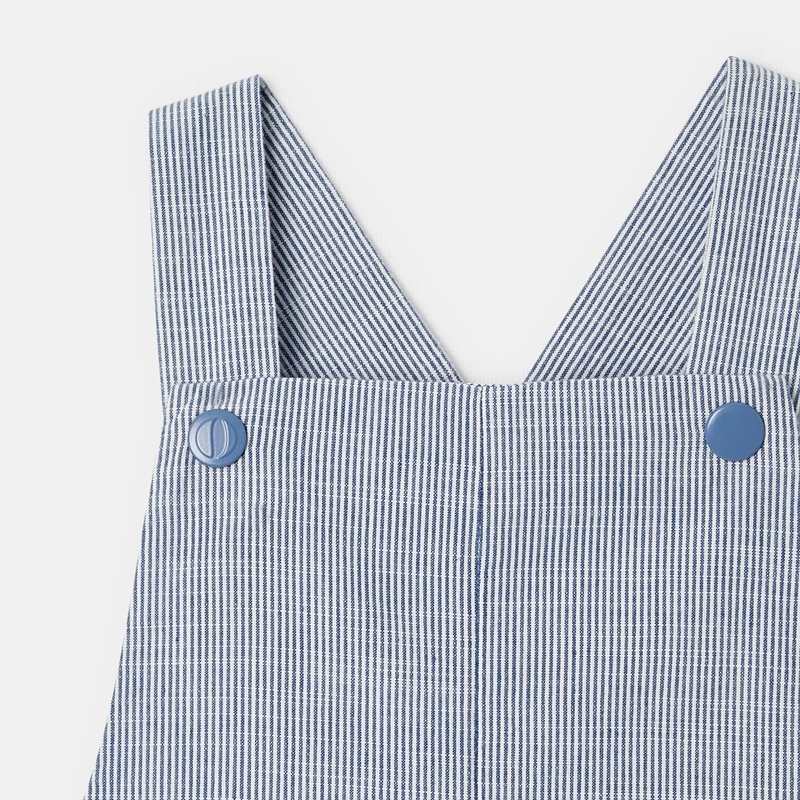 Salopette en coton bio bleue mixte Absorba