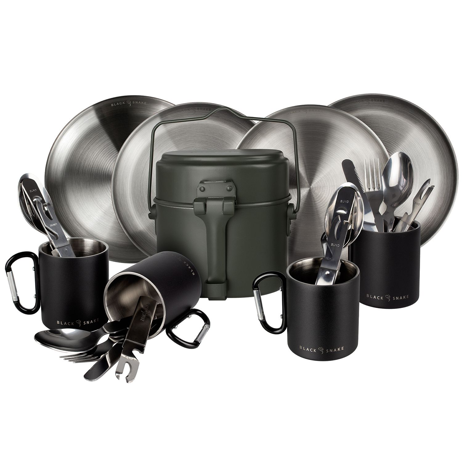 Black Snake 25-teiliges Karbiner Campingkochgeschirr Set
