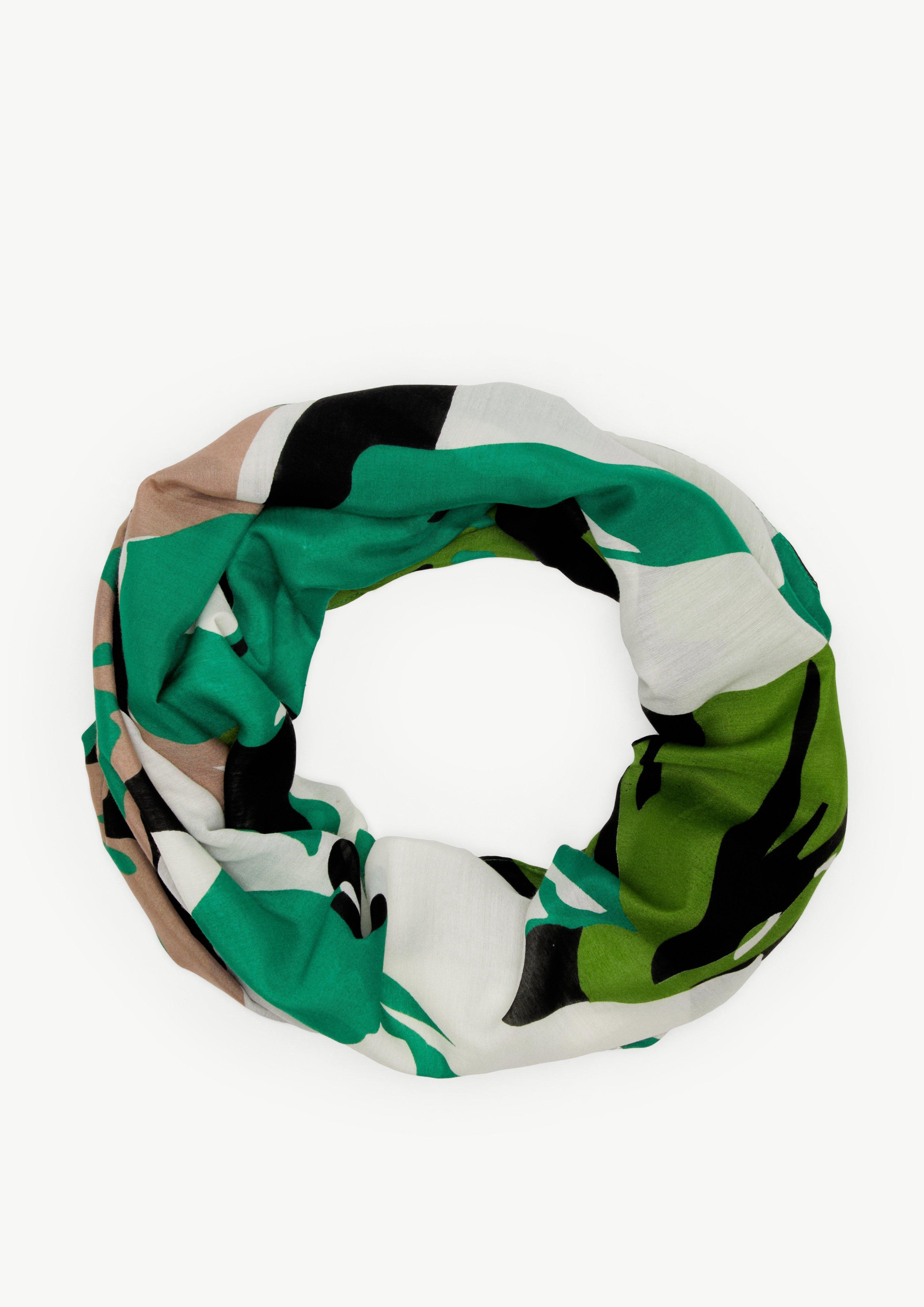 Loop-Schal mit Blumenmuster - schwarz