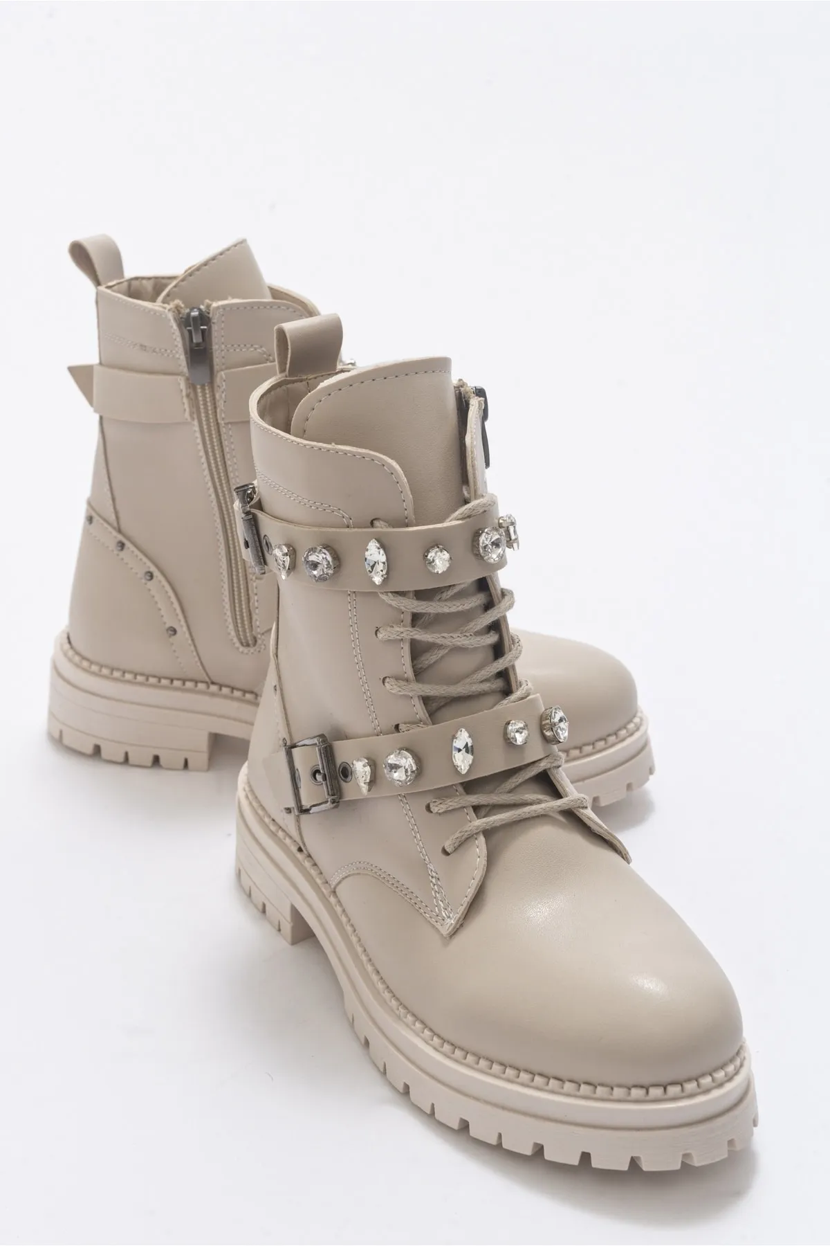 LuviShoes  Cell Beige Stone Damenstiefel