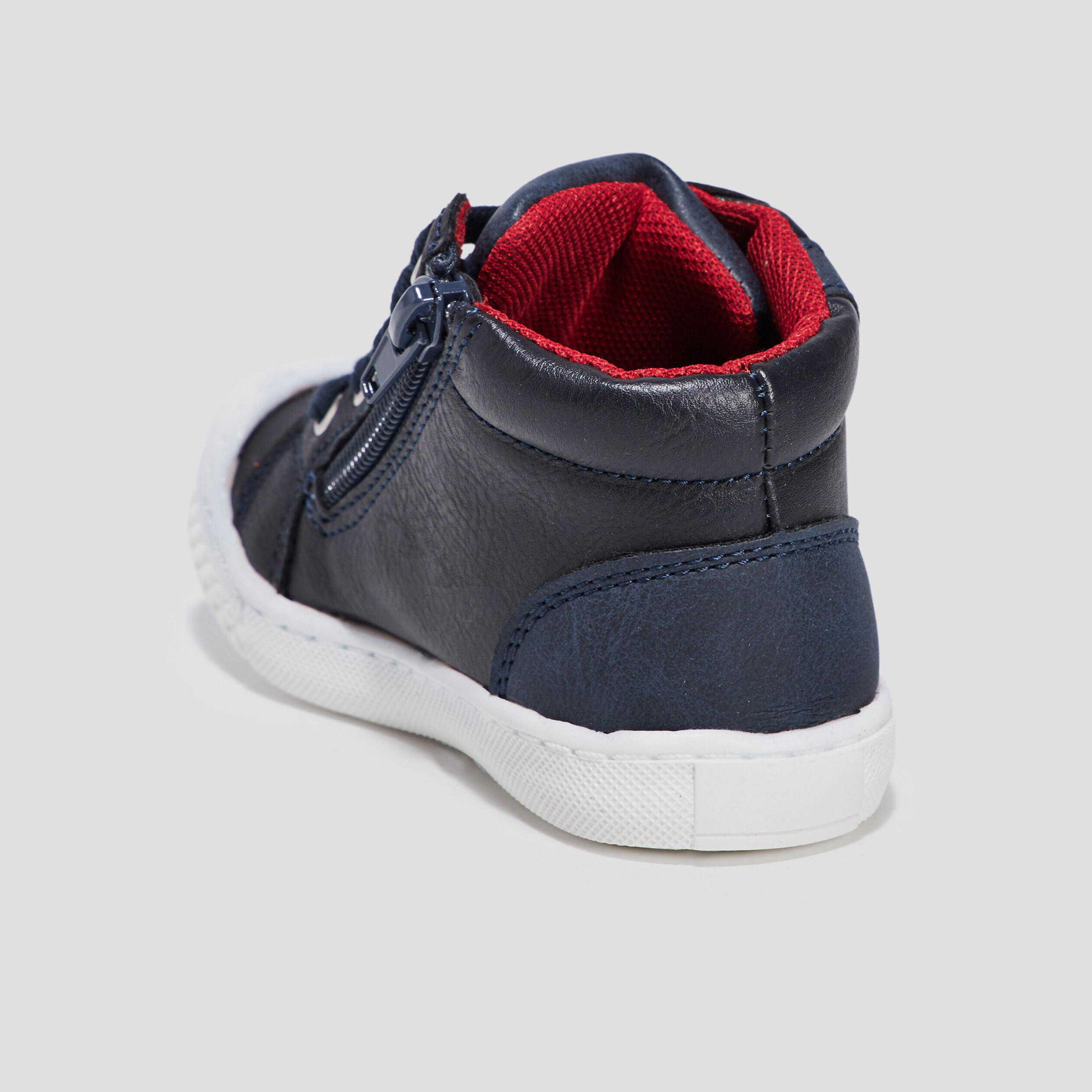 Baskets montantes zippées bleu marine bébé garçon | La Halle