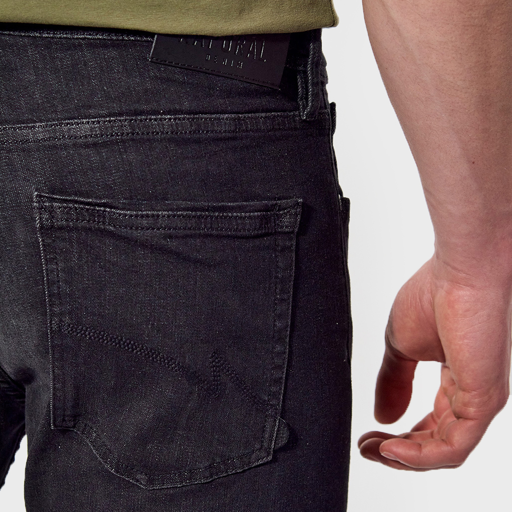 DARKK  Jean slim  Homme noir délavé