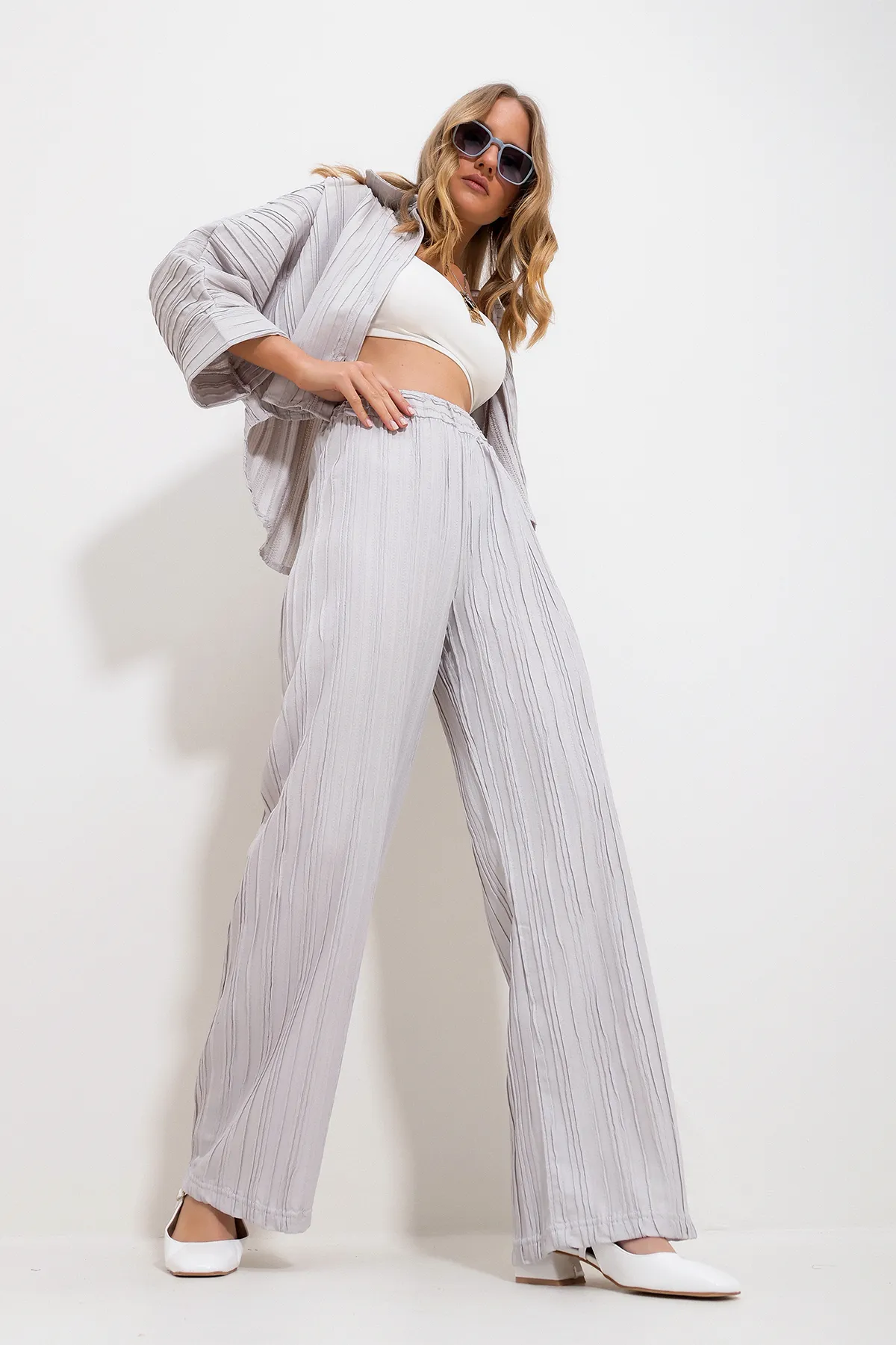 Trend Alaçatı Stili  Hose - Grau - Loose
