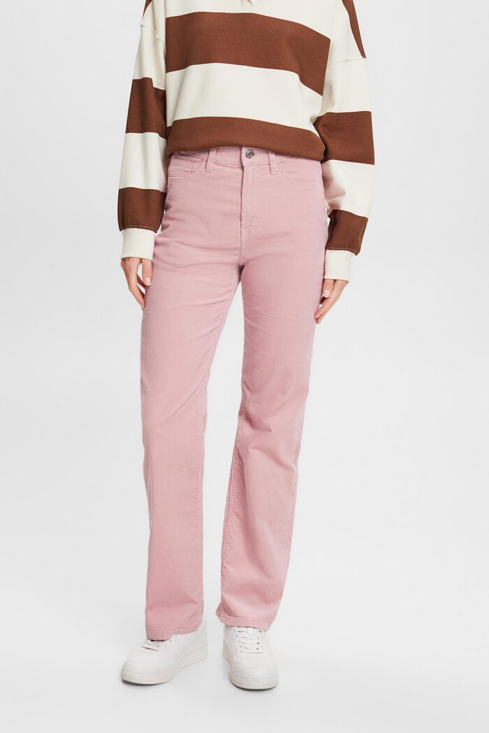 Cordhose mit gerader Passform und hohem Bund