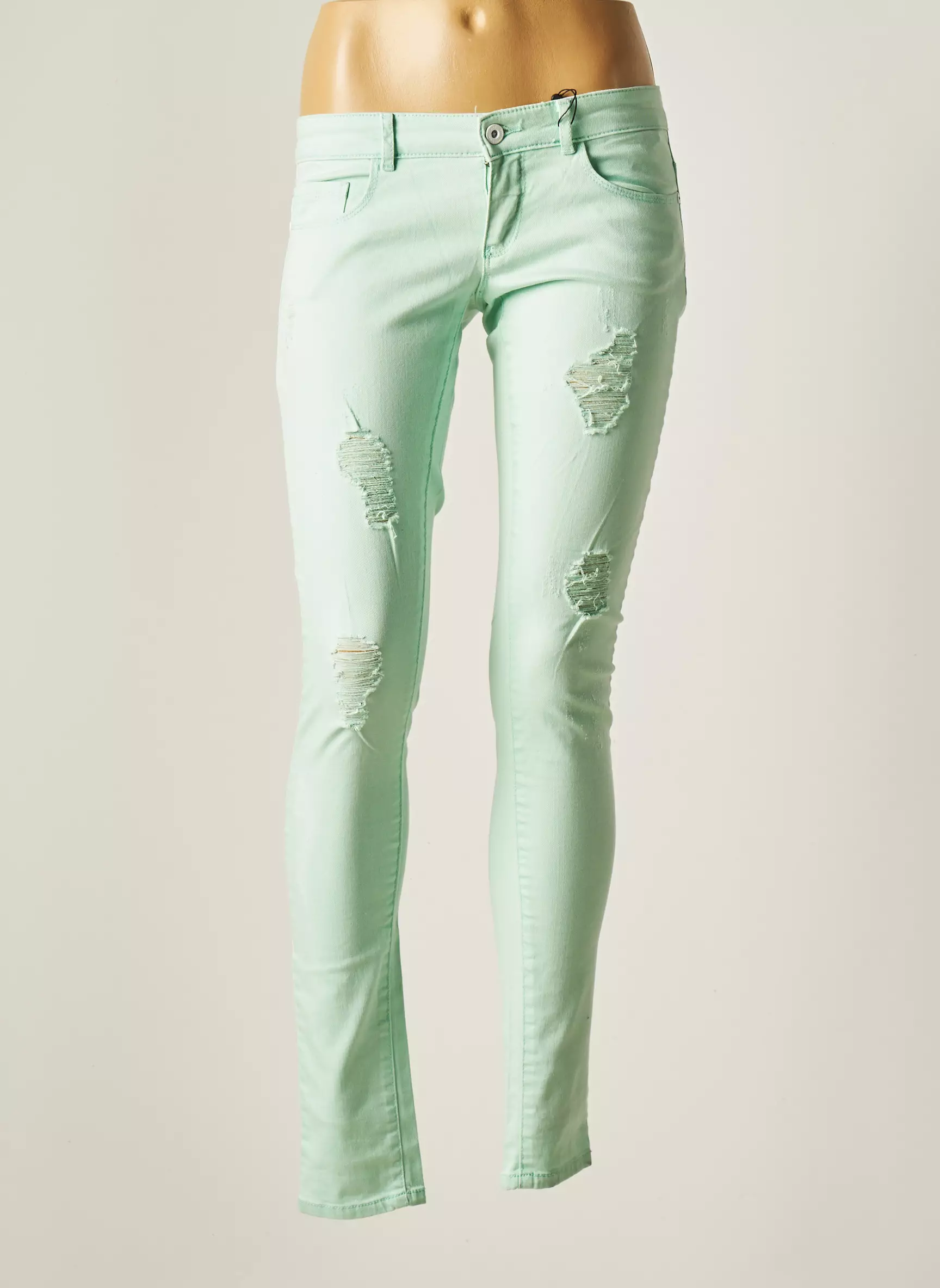 Only Pantalons Slim Femme couleur vert