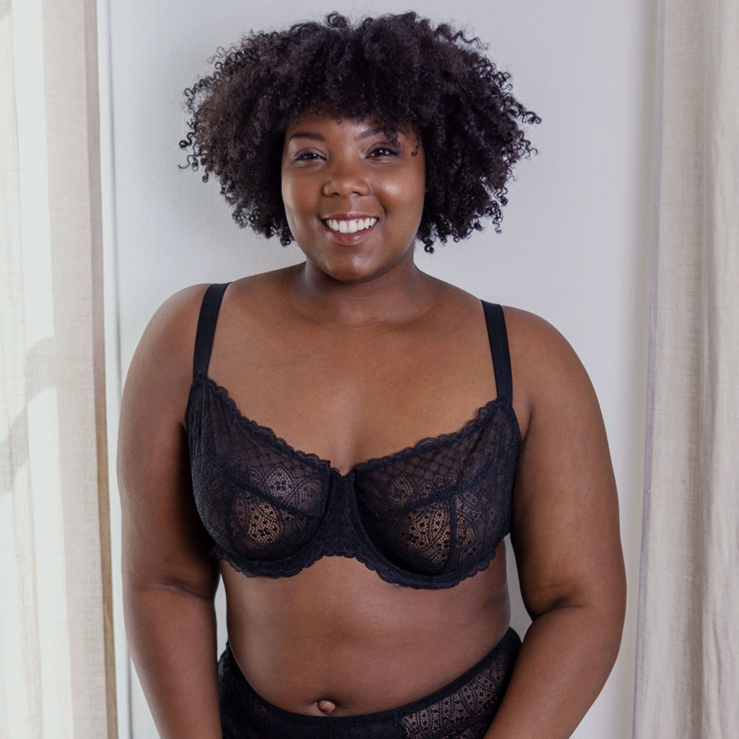 Soutien-gorge emboîtant en dentelle noir femme grande taille | La Halle