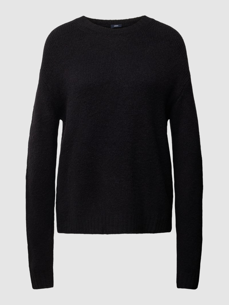 Strickpullover mit Rundhalsausschnitt in schwarz