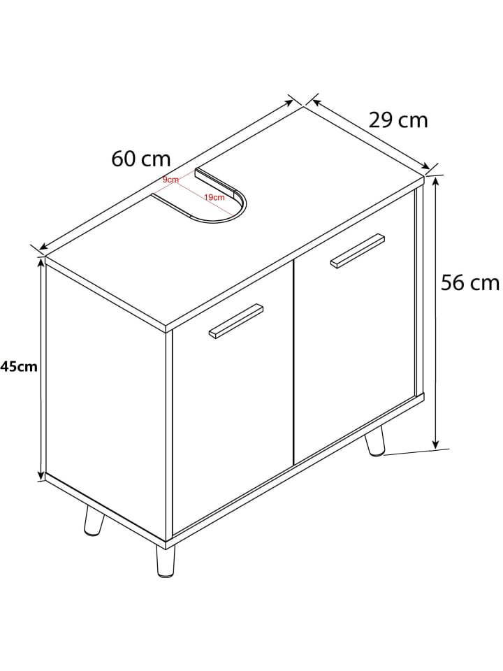 VCM  Holz Badmöbel Badunterschrank Waschbecken Landos in Weiß / Anthrazit günstig kaufen onesize
