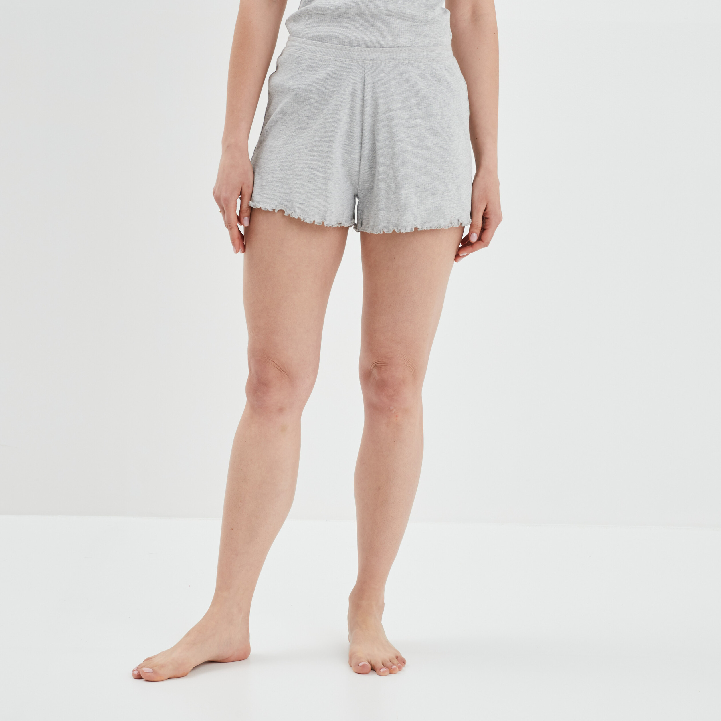 Bas de pyjama short gris femme | La Halle